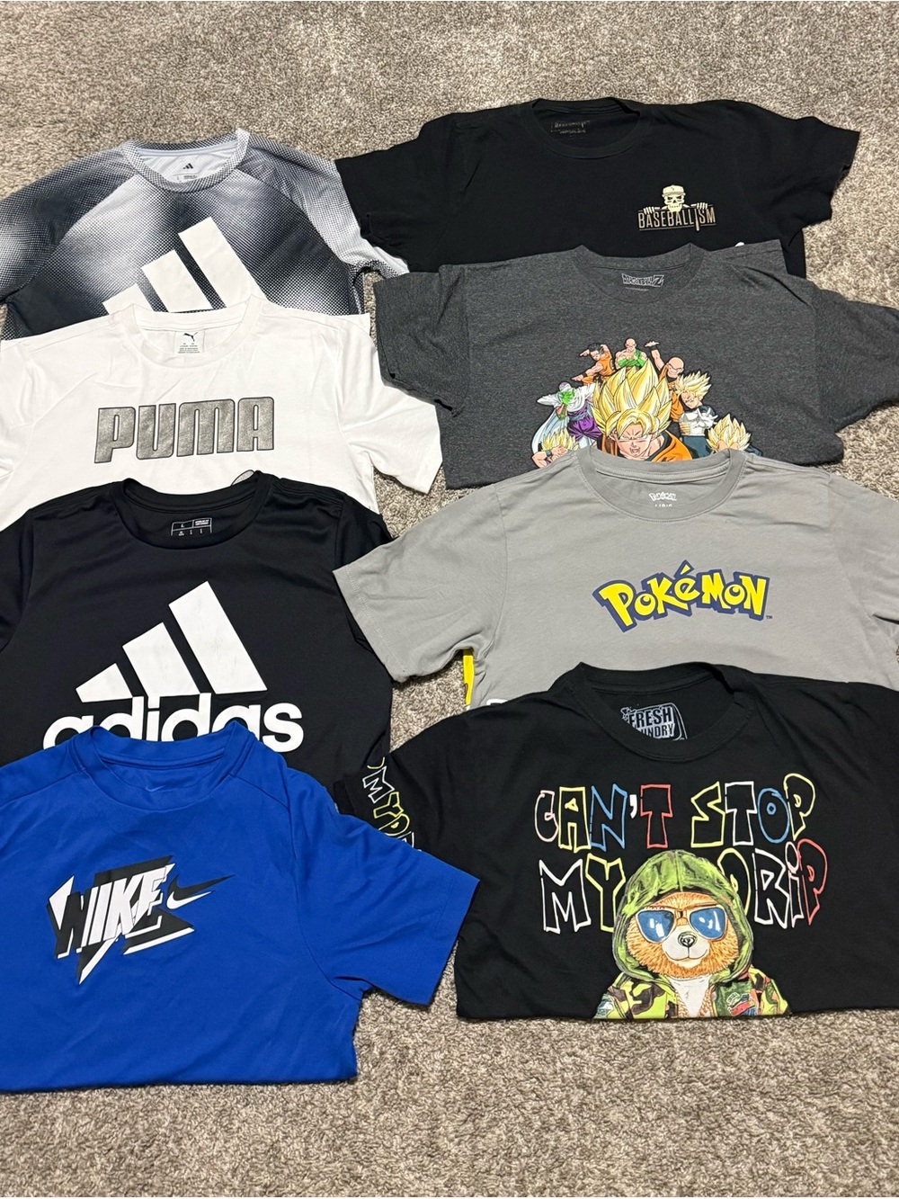 Bundle of Boys Athletic & Casual Short Sleeve Graphic Shirts Sz 14/16